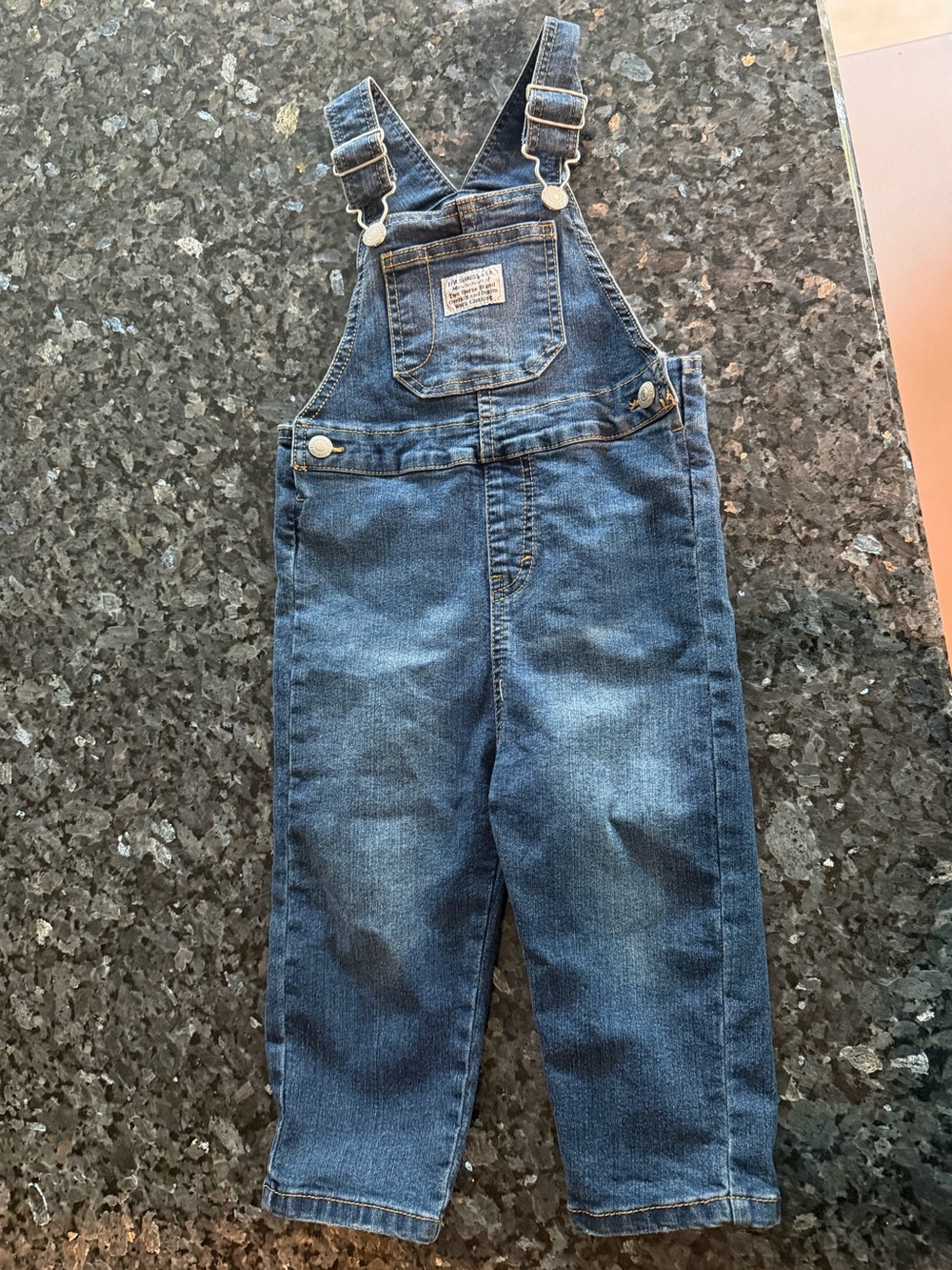 Levi's Blue Denim Kids Overalls with Front Bib Pocket